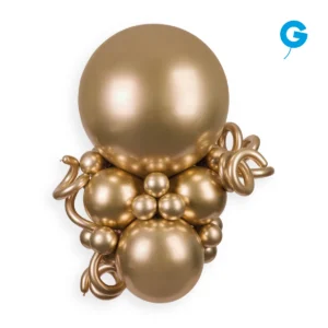 Shiny gold balloon bouquet for luxury events and parties